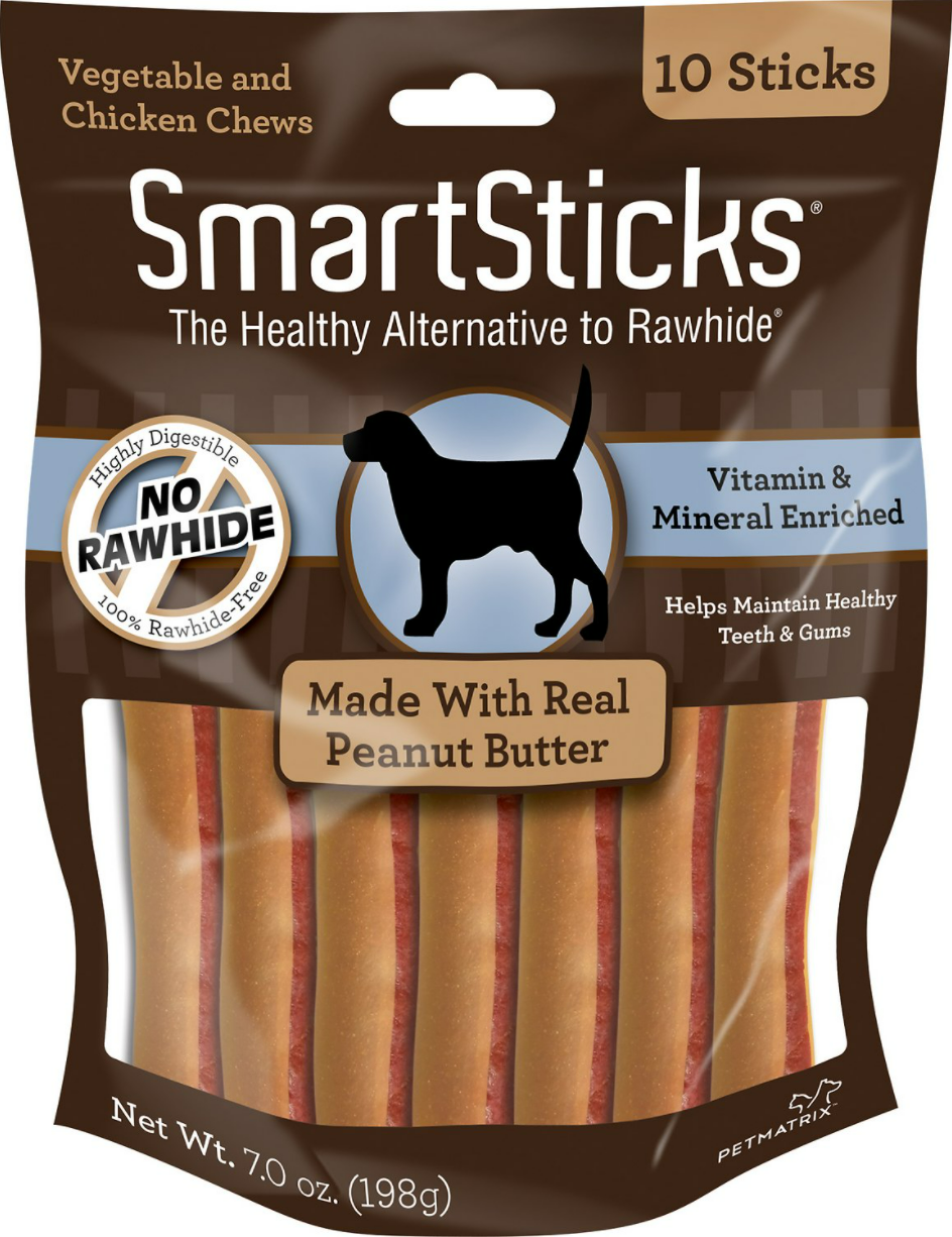 Smartbones smartsticks peanut butter chews hot sale dog treats