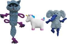 Load image into Gallery viewer, Rocket &amp; Rex Oh My! Unicorn Stuffing-Free Squeaky Plush Dog Chew Toy Set, 3 count
