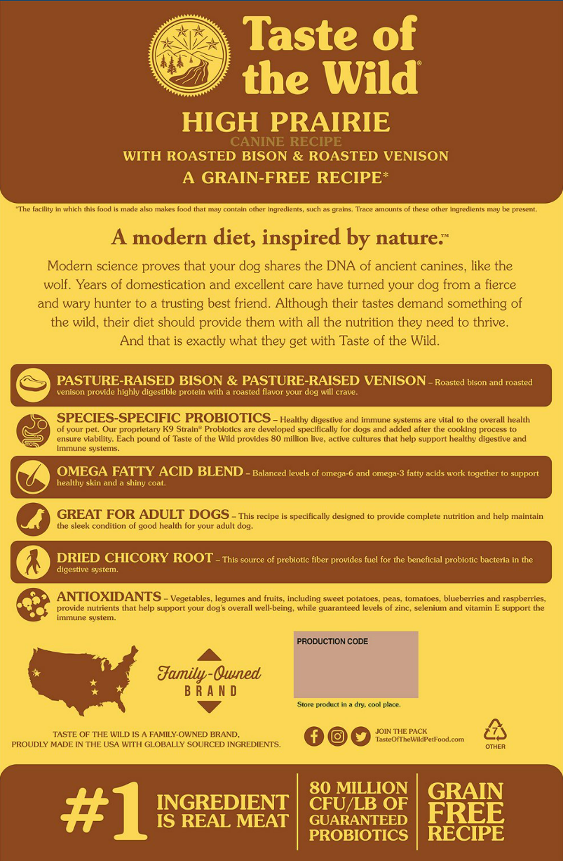 Taste of the Wild High Prairie Grain-Free Dry Dog Food