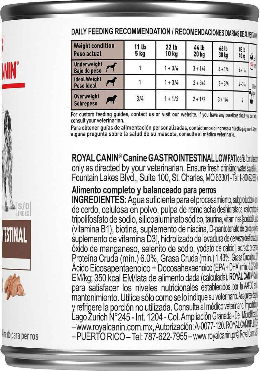 Royal Canin Veterinary Diet Gastrointestinal Low Fat Canned Dog