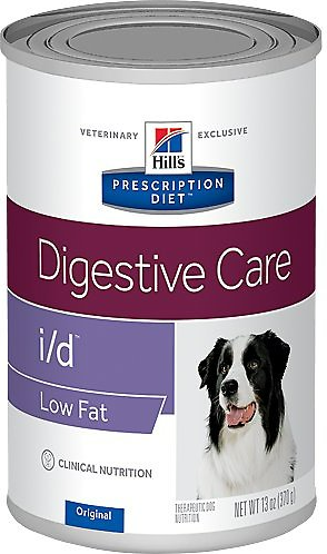 Hill's Prescription Diet i/d Digestive Care Low Fat Original Flavor Pate Canned Dog Food, 13-oz, case of 12