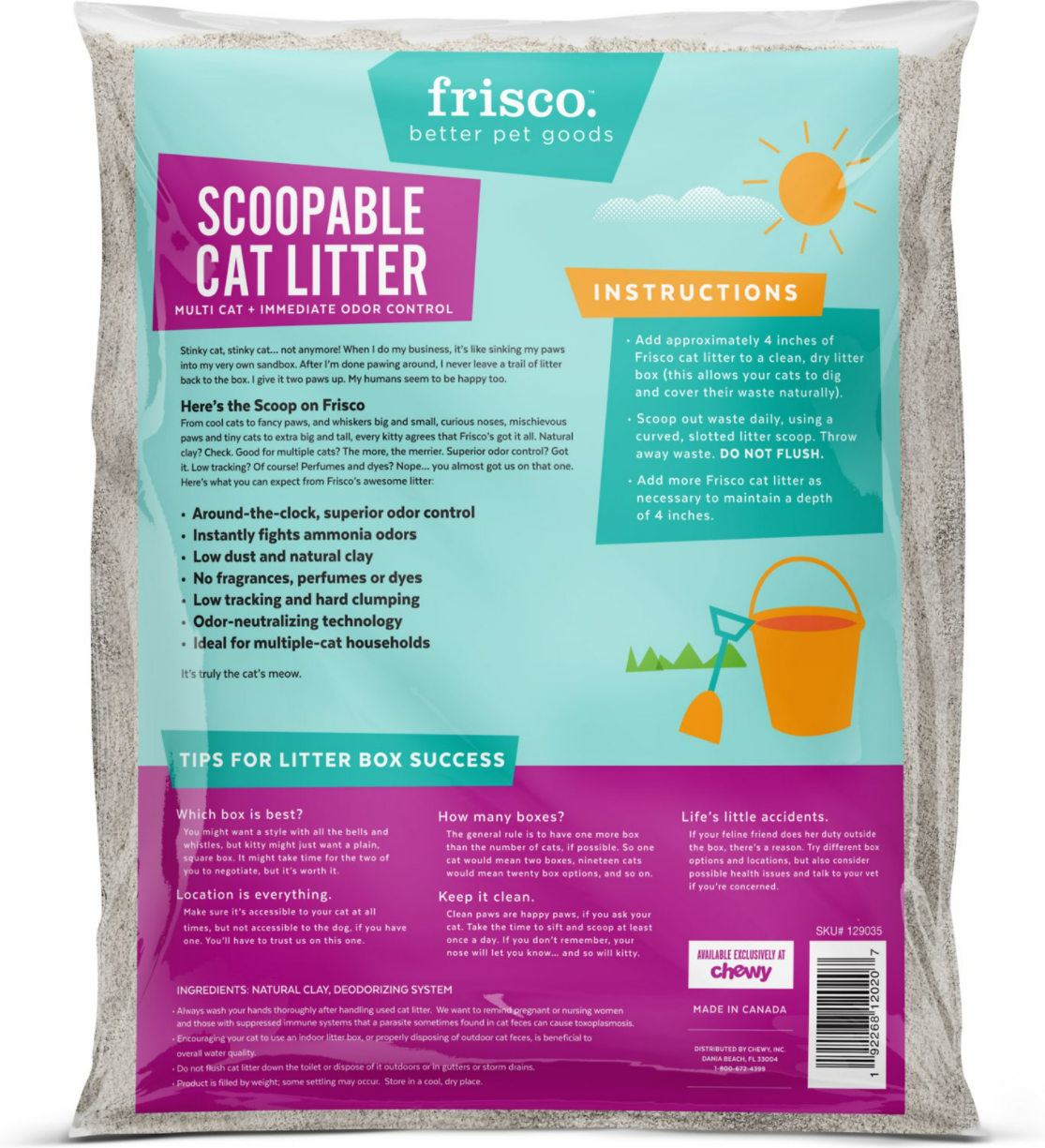 Frisco Multi Cat Unscented Clumping Clay Cat Litter